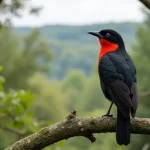 Découvrez le Mystérieux Bouvreuil en France : L’oiseau au Ventre Rouge et à la Tête Noire 🔴⚫