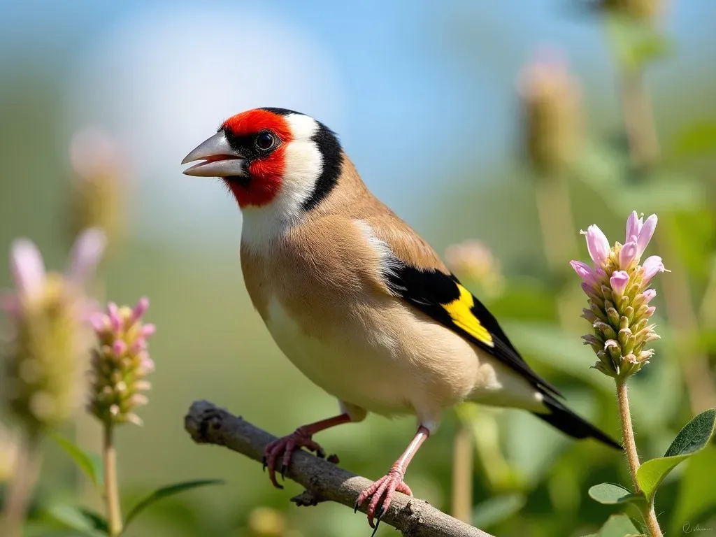 Chardonneret élégant en milieu naturel