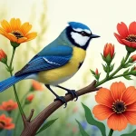 Découvrez la Mésange Bleue : Cet Oiseau de Petite Taille qui Met de la Couleur dans Nos Jardins!