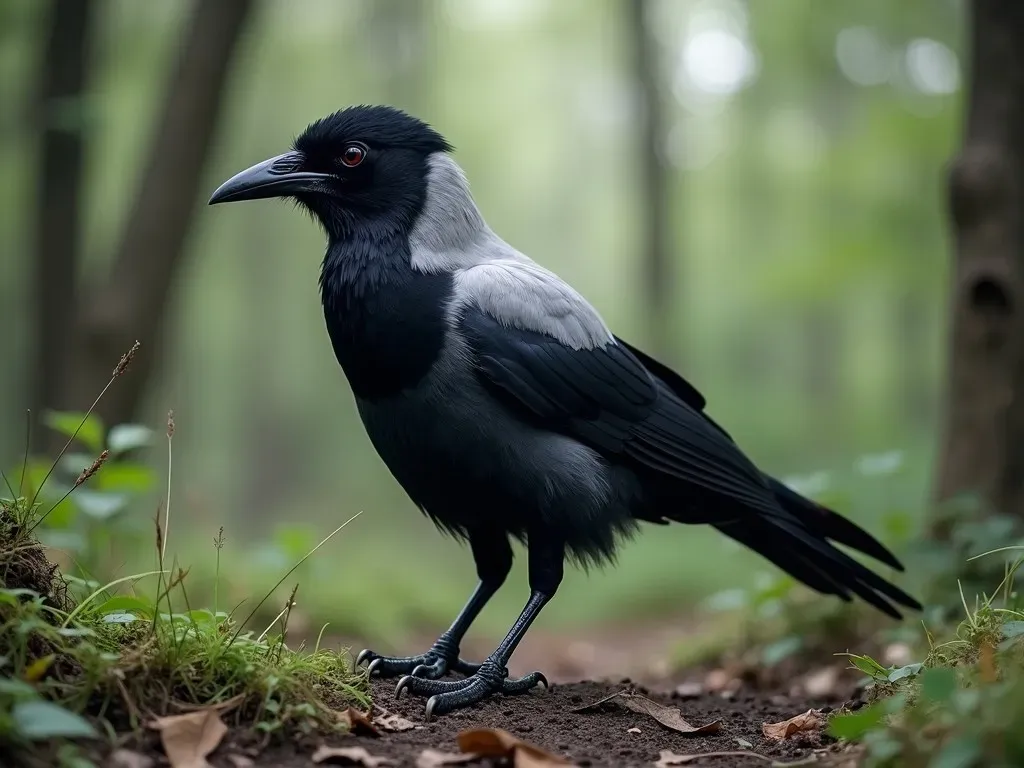 oiseau corse noir et gris