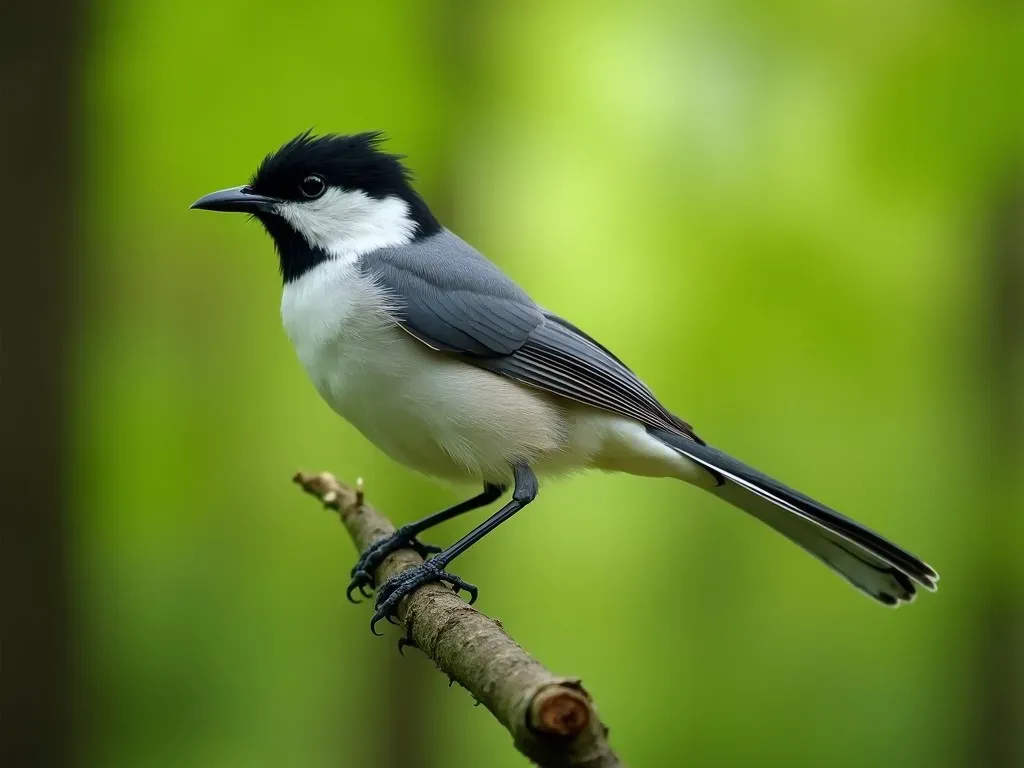 oiseau gris et blanc