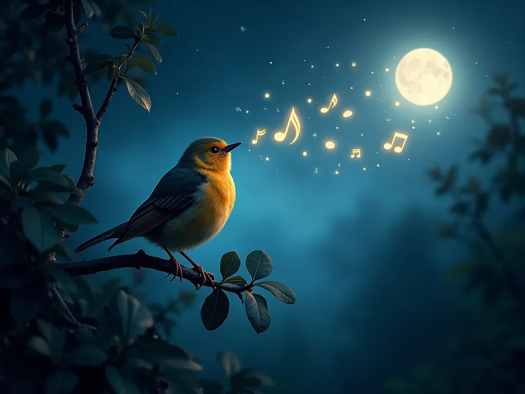 oiseau qui chante la nuit