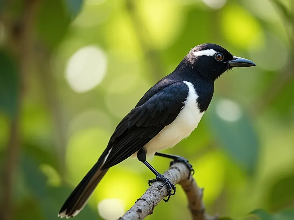 oiseau tete noire et blanche