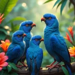 Les Oiseaux à Tête Bleue : Un Voyage Fou dans le Monde Éblouissant des Oiseaux Colorés