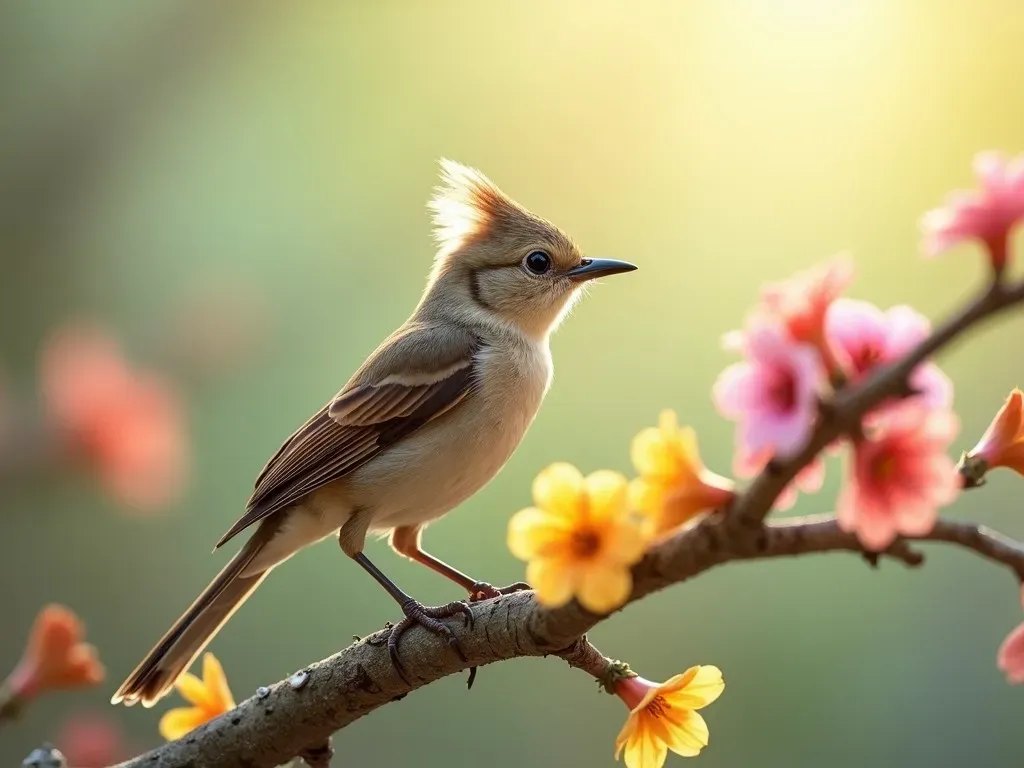 petit oiseau avec houpette sur la tête