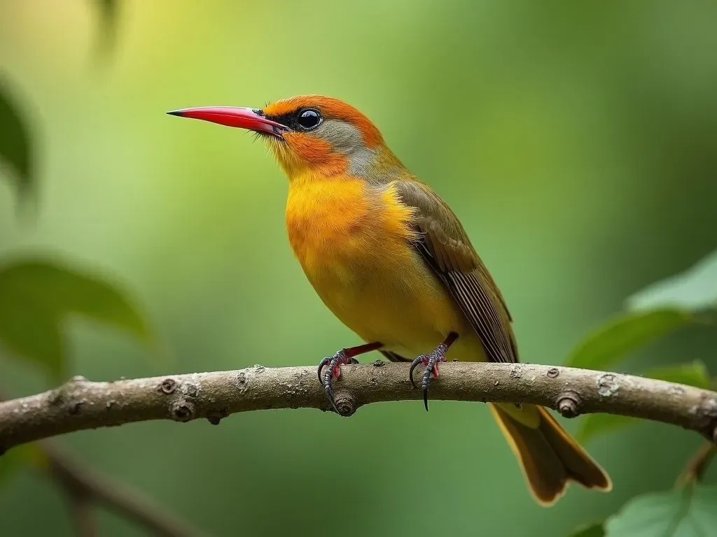 petit oiseau bec rouge